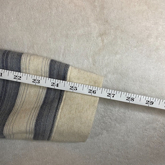 Eddie Bauer Mens 2XL Camp Fleece Crewneck Long Sleeve Striped Sweater Loatmeal - Picture 7 of 7